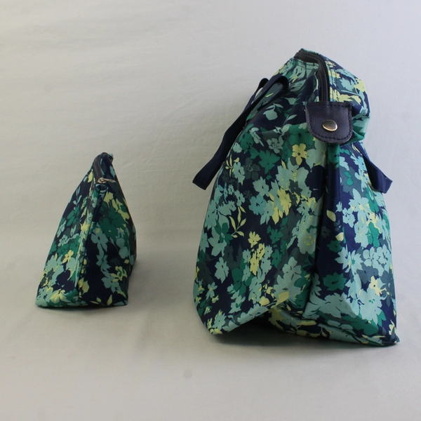 Women's 2 Pc. Green & Blue Floral Weekender Luggage Set