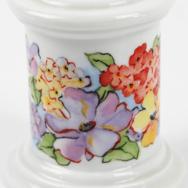 Lot of 2 Avon Porcelain Spring Hostess Collection Floral Candlestick Holders