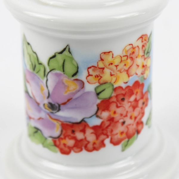 Lot of 2 Avon Porcelain Spring Hostess Collection Floral Candlestick Holders