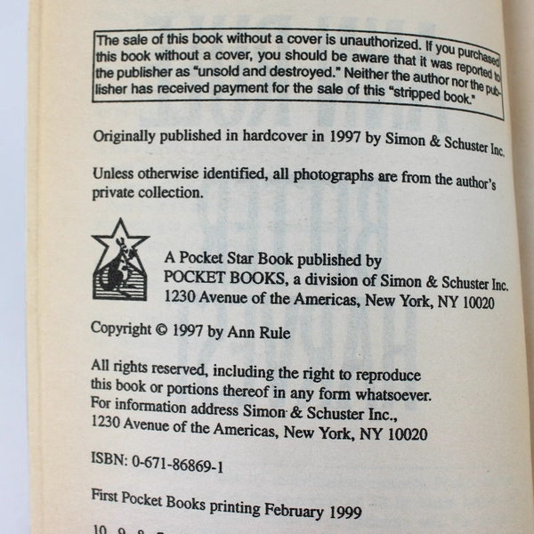 Bitter Harvest A Woman's Fury A Mother's Sacrifice by Ann Rule 1999 Paperback