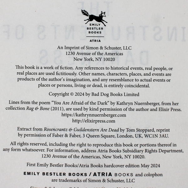 The Instruments of Darkness by John Connolly 2024 Hardcover Novel Dust Jacket 