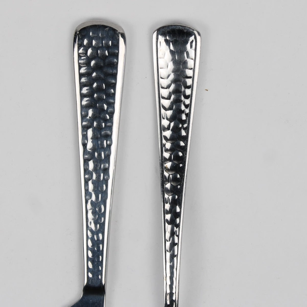 Lot Of 2 Cambridge Silver Francine Hammered Oval Soup Spoon Dinner Knife 18 SS