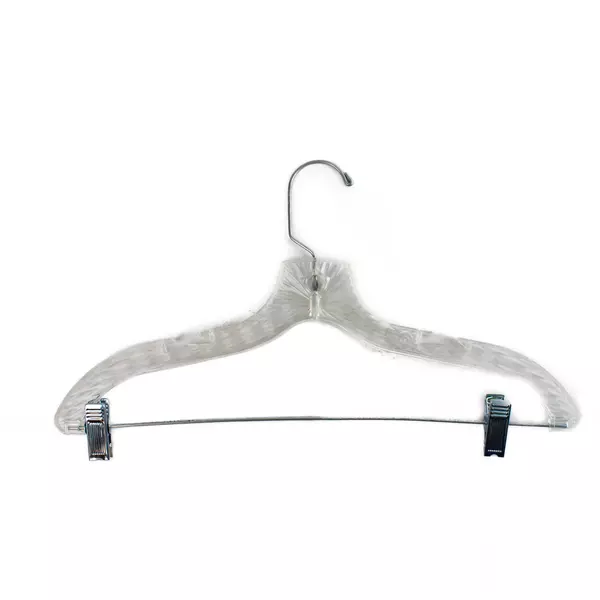 Lot of 10 Unbranded Clear Plastic Clip Pants Skirt Clothes Hangers