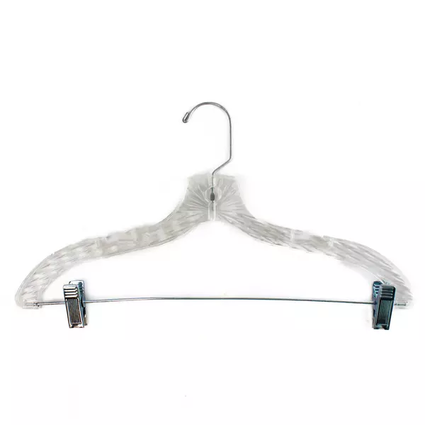 Lot of 10 Unbranded Clear Plastic Clip Pants Skirt Clothes Hangers