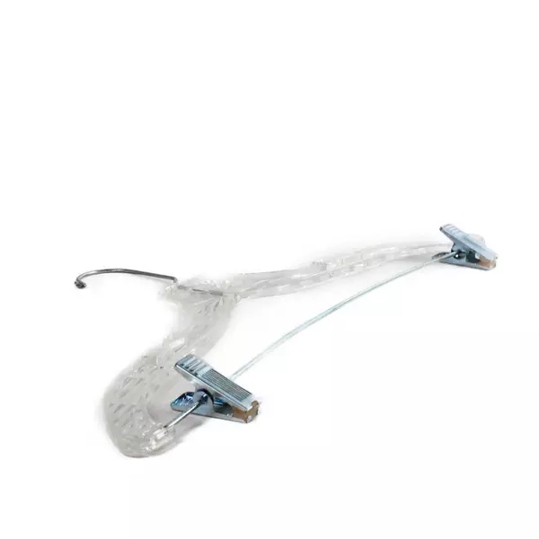 Lot of 10 Unbranded Clear Plastic Clip Pants Skirt Clothes Hangers