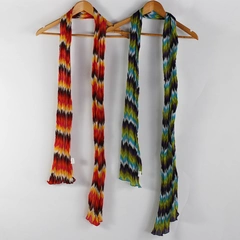 Lot of 2 Unbranded Multicolor Scarves 20.5" by 78" Made in India 
