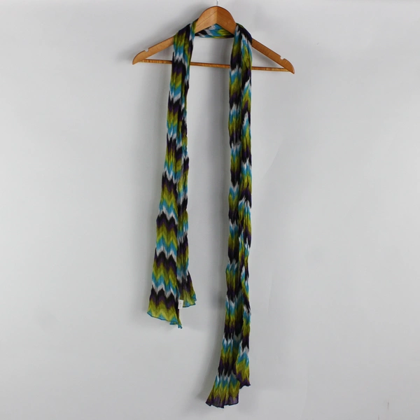 Lot of 2 Unbranded Multicolor Scarves 20.5" by 78" Made in India 