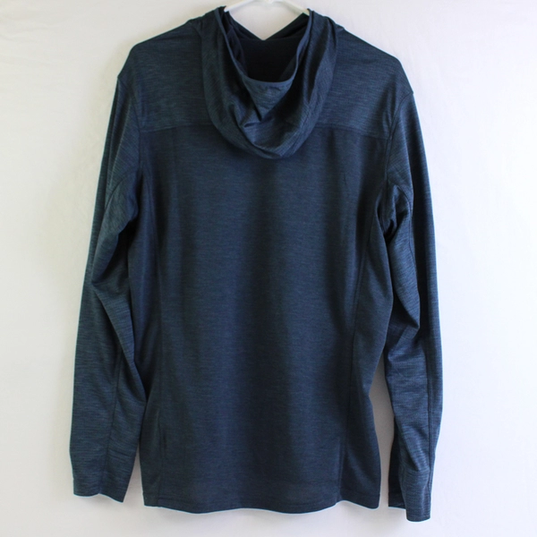 Kuhl Solid Blue Color Hooded Lightweight Activewear Long Sleeve Shirt Men's M