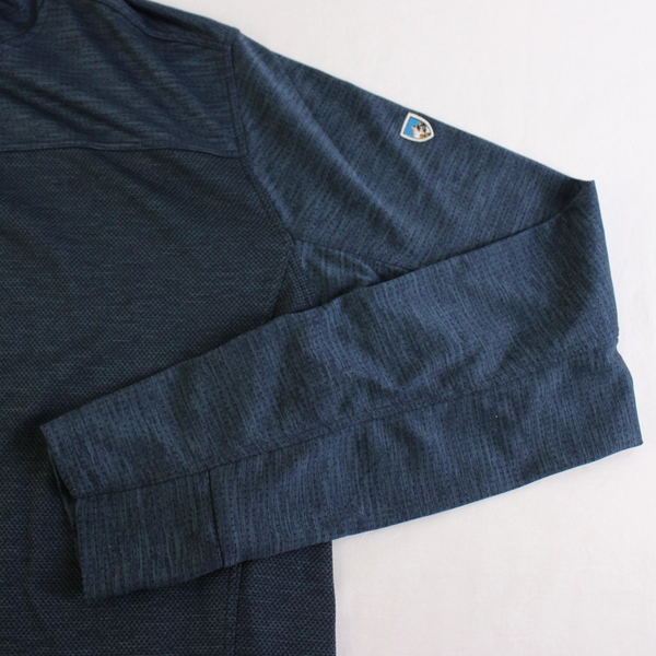 Kuhl Solid Blue Color Hooded Lightweight Activewear Long Sleeve Shirt Men's M