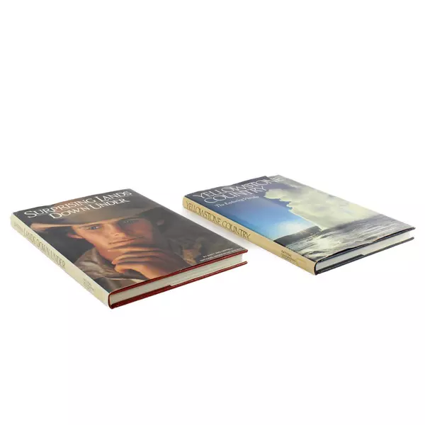 Lot of 2 National Geographic Books Yellowstone Country & Lands Down Under HC
