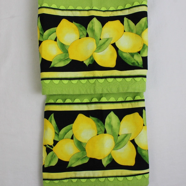 Lot Of 2 Dii For The Home 100% Cotton Green Lemon Tea Towels 17.5" x 25.5"