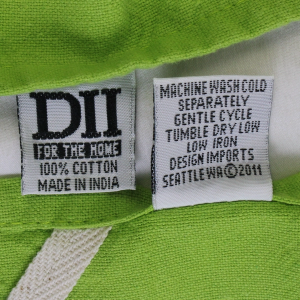 Lot Of 2 Dii For The Home 100% Cotton Green Lemon Tea Towels 17.5" x 25.5"