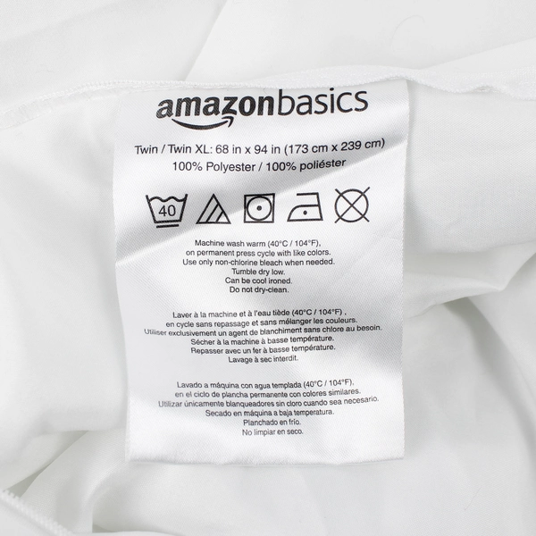 Amazon Basics Solid White Color Twin XL Sized Duvet Cover