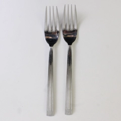 Lot of 2 Mikasa MIS34 Pattern Dinner Forks 8" Stainless Good