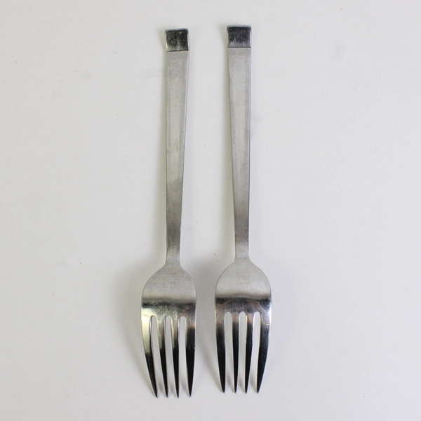Lot of 2 Mikasa MIS34 Pattern Dinner Forks 8" Stainless Good