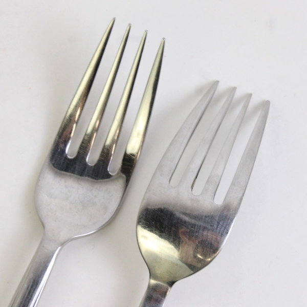 Lot of 2 Mikasa MIS34 Pattern Dinner Forks 8" Stainless Good