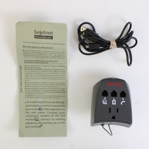APC SurgeArrest Protector Notebook Computer and Phone Line 120V