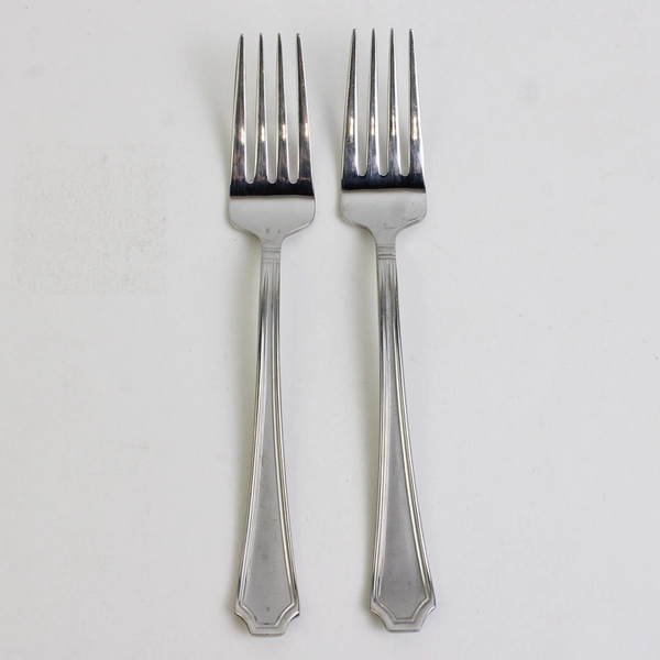 Lot of 2 Tatum Frost by Mikasa Salad Forks Stainless Steel Glossy Edge