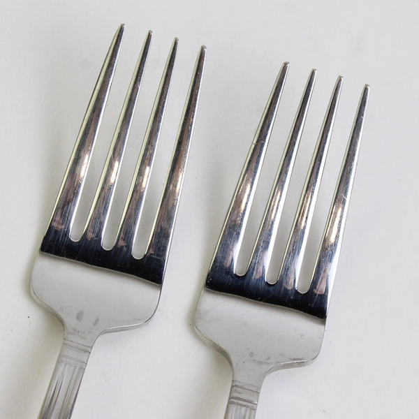 Lot of 2 Tatum Frost by Mikasa Salad Forks Stainless Steel Glossy Edge