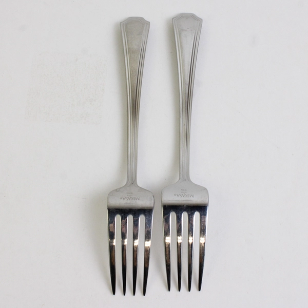 Lot of 2 Tatum Frost by Mikasa Salad Forks Stainless Steel Glossy Edge