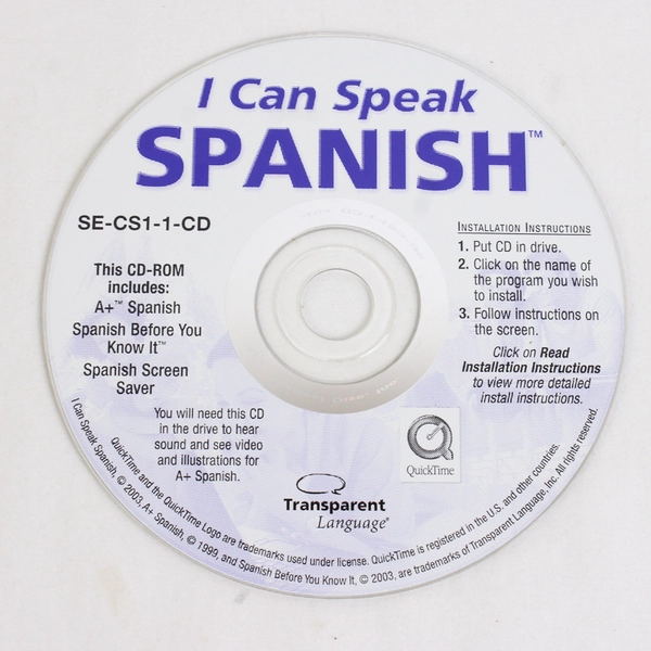 I Can Speak Spanish Transparent Language Learning CD Windows PC Mac #W2302