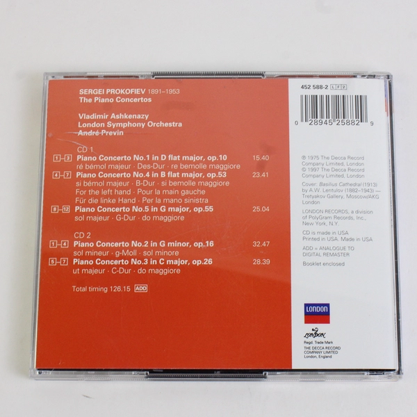 Prokofiev: The 5 Piano Concertos 2-CD Vladimir Ashkenazy / André Previn