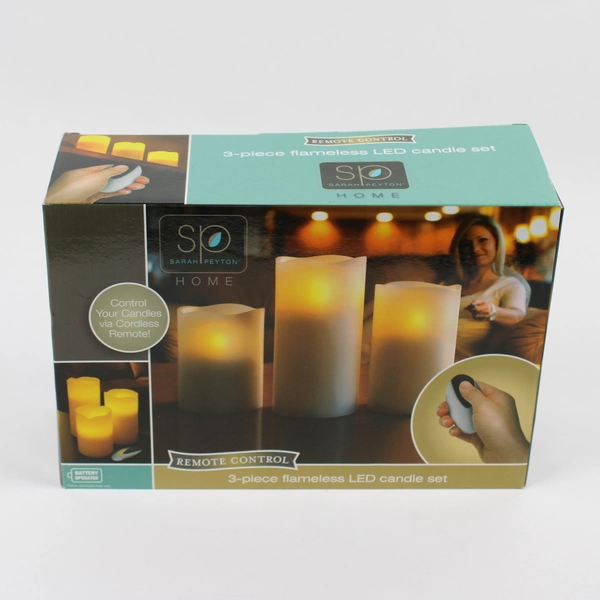 Sarah Peyton Remote Control 3PC Flameless LED Candle Set Open Box