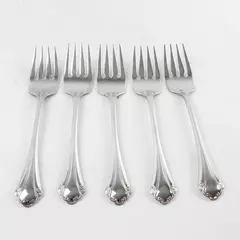 Set of 5 Oneida Repose Stainless Salad Forks 6.75" Vintage Silverware