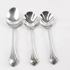 Lot of 3 Oneida Repose Stainless Place Soup Spoon & 2 Sugar Spoons 6.75"