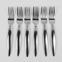 Lot of 6 Farberware Diner Pattern Dinner Forks 7.75" Stainless Good Hard To Find