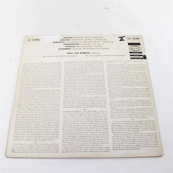 Paul van Kempen Overtures & Marches Rossini Donizetti Tchaikovsky LP Used