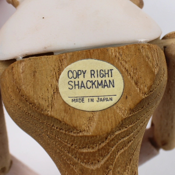 Shackman Handmade Porcelain Bisque Head Doll Jointed Wooden Body 9.5in