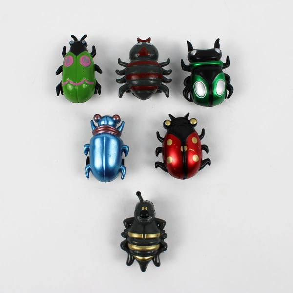 Lot of 6 Unbranded Pull-back Racing Car Toys Various Bug Types