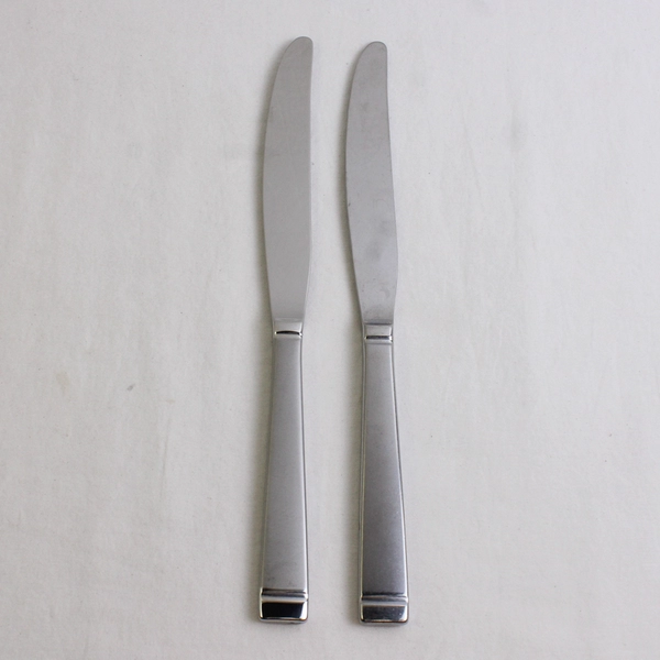Lot of 2 Unbranded Stainless Steel Dinner Knives Flatware 9.5" Long