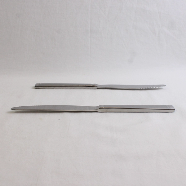 Lot of 2 Unbranded Stainless Steel Dinner Knives Flatware 9.5" Long