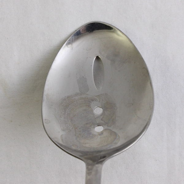 Unbranded Stainless Steel Slotted Serving Spoon Flatware 9.25" Long