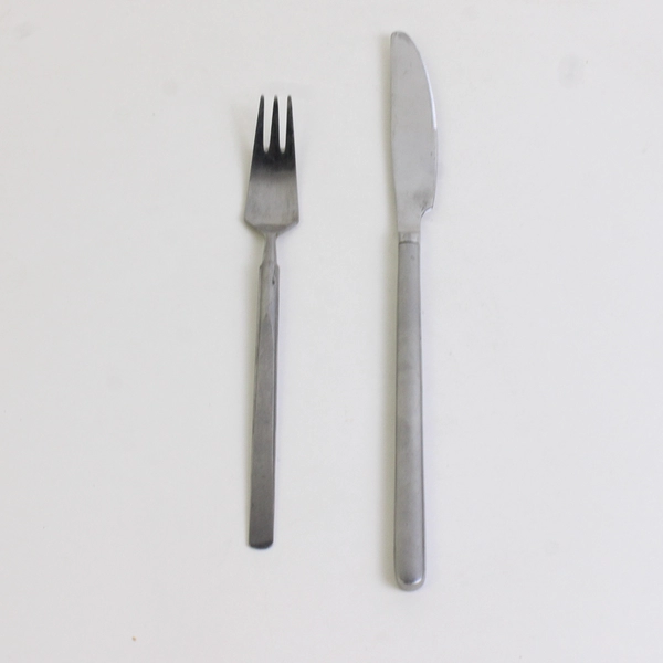 Lot of 2 Obelisk by Universal Steel Stainless 1 Fork 1 Dinner Knife Flatware
