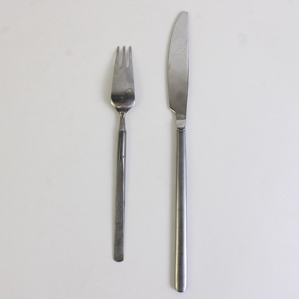 Lot of 2 Obelisk by Universal Steel Stainless 1 Fork 1 Dinner Knife Flatware