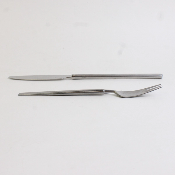 Lot of 2 Obelisk by Universal Steel Stainless 1 Fork 1 Dinner Knife Flatware