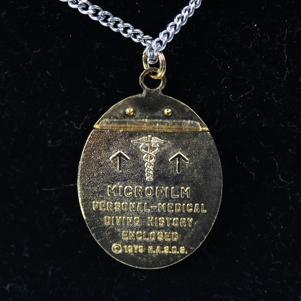 Vtg 1970's NASDS Gold-Toned Diver Pendant with Slot for Medical Information