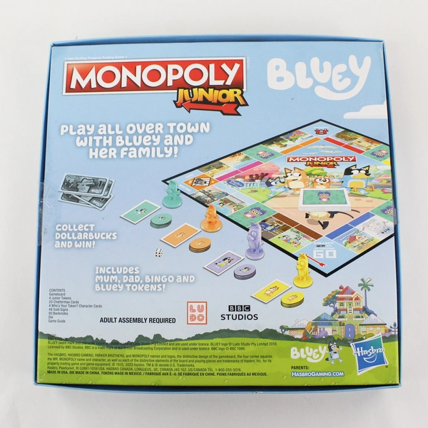2018 Hasbro Monopoly Junior: Bluey Edition Board Game for Kids