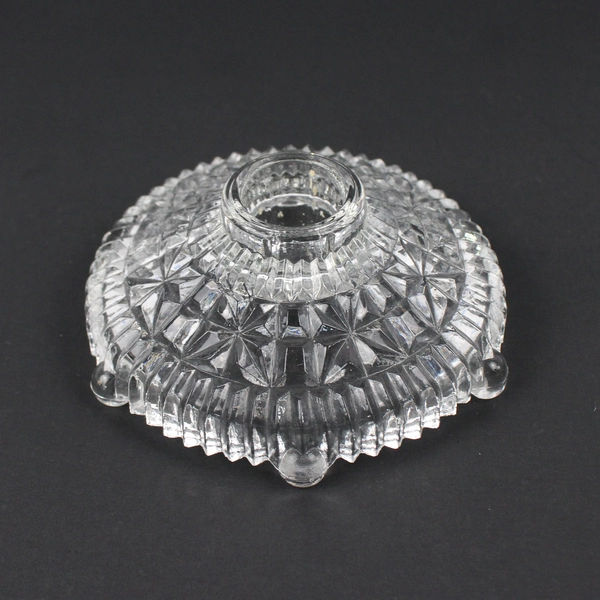 Lot of 4 Anchor Vintage Round Hocking Stars & Bars Glass Taper Candle Holders