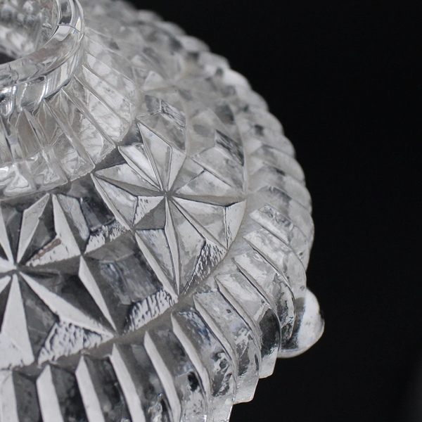 Lot of 4 Anchor Vintage Round Hocking Stars & Bars Glass Taper Candle Holders