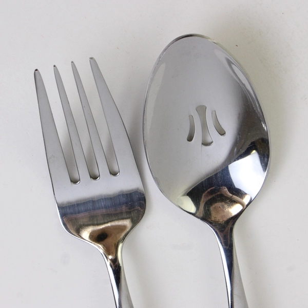 Lot Of 2 Oneida Silver Comet (Stainless) Flatware Serving Set 9" Long