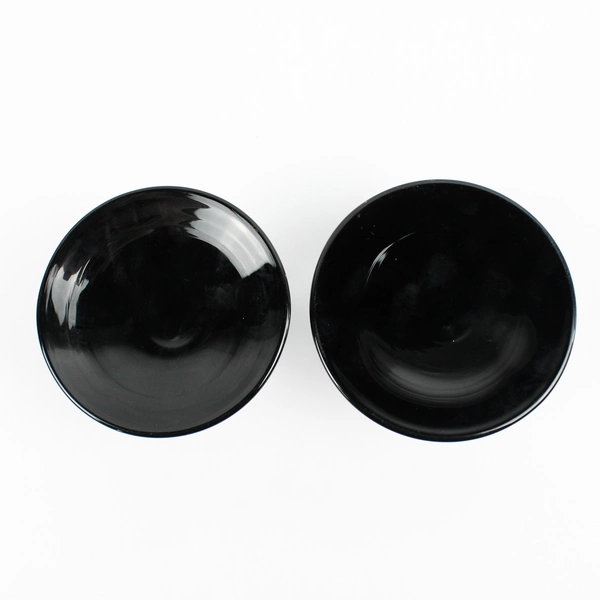 Lot of 2 Vintage Black Glass Candlestick Holders Sold as a Pair