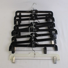 Mixed Lot of 10 Black and White Plastic Skirt Pants Hangers with Clips