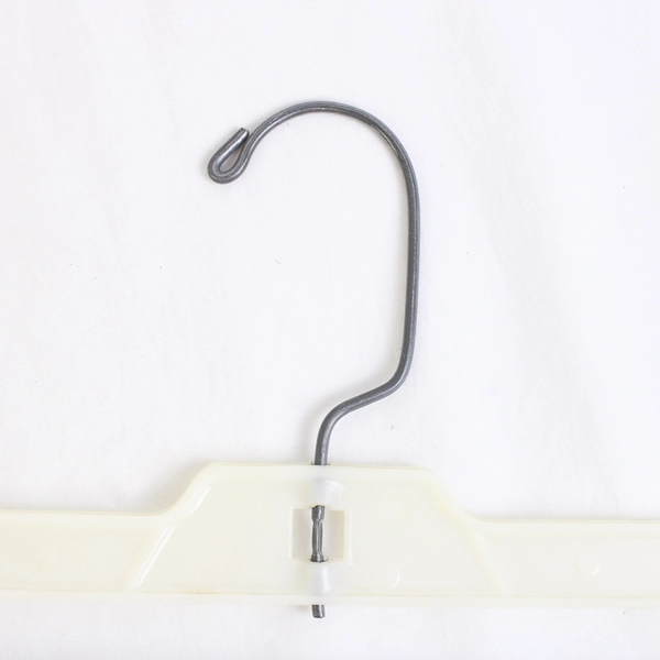 Mixed Lot of 10 Black and White Plastic Skirt Pants Hangers with Clips