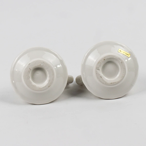 Lot of 2 Unbranded Pitcher and Bowl Floral Candlestick Holders