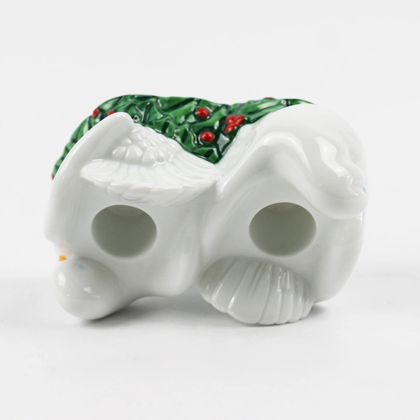 Avon Christmas Dove Tabletop Double Candlestick Ceramic Holder 1993