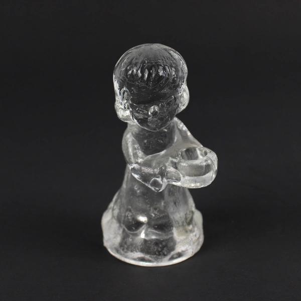 Lot of 2 Unbranded Clear Glass Church Choir Child Mini Candlestick Holder